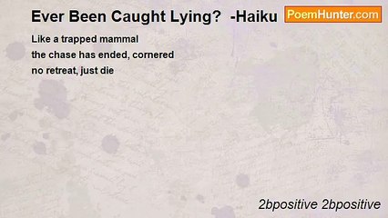 2bpositive 2bpositive - Ever Been Caught Lying?  -Haiku