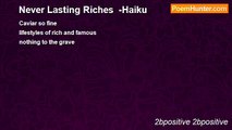 2bpositive 2bpositive - Never Lasting Riches  -Haiku