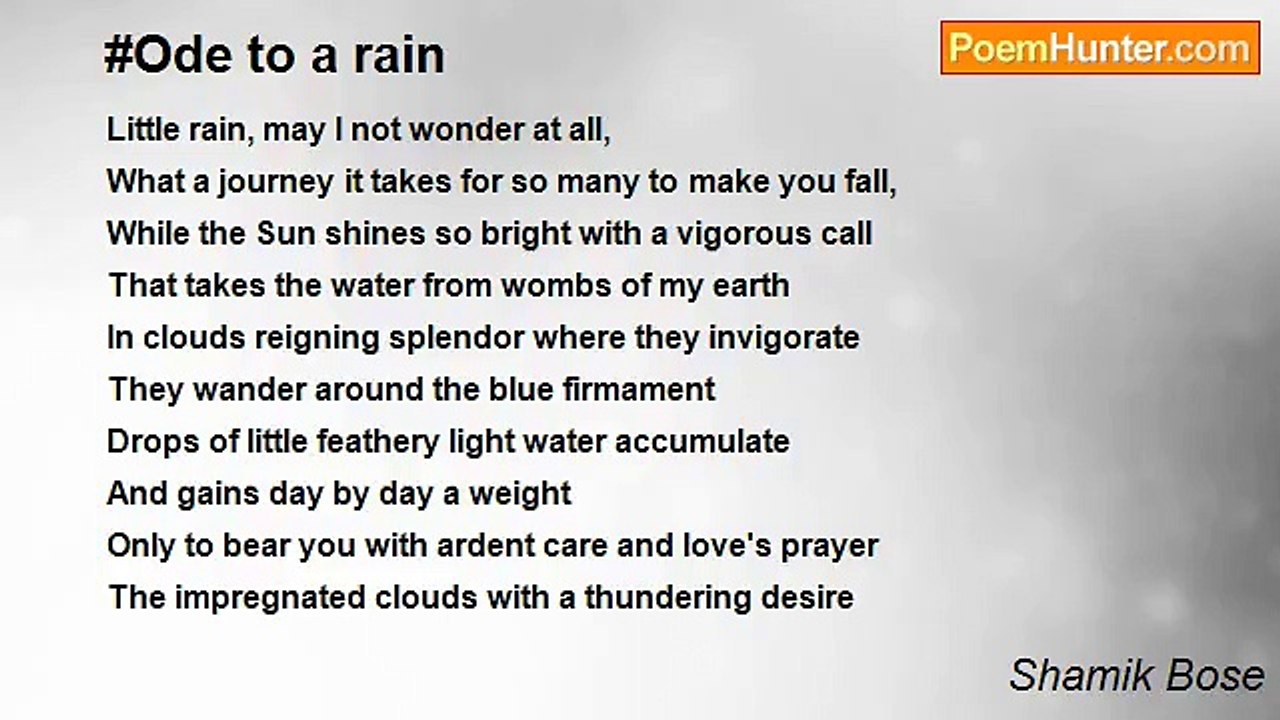 Shamik Bose - #Ode to a rain