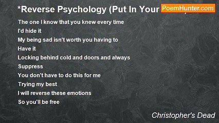 Christopher's Dead - *Reverse Psychology (Put In Your Place)