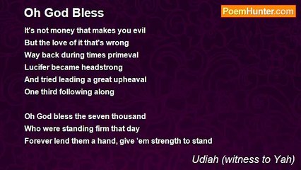 Udiah (witness to Yah) - Oh God Bless