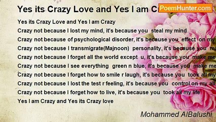 Mohammed AlBalushi - Yes its Crazy Love and Yes I am Crazy