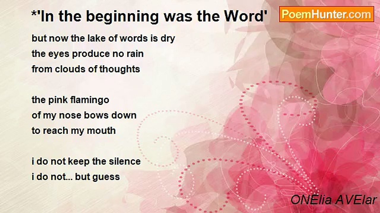 ONElia AVElar - *'In the beginning was the Word'