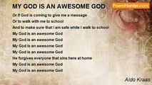 Aldo Kraas - MY GOD IS AN AWESOME GOD