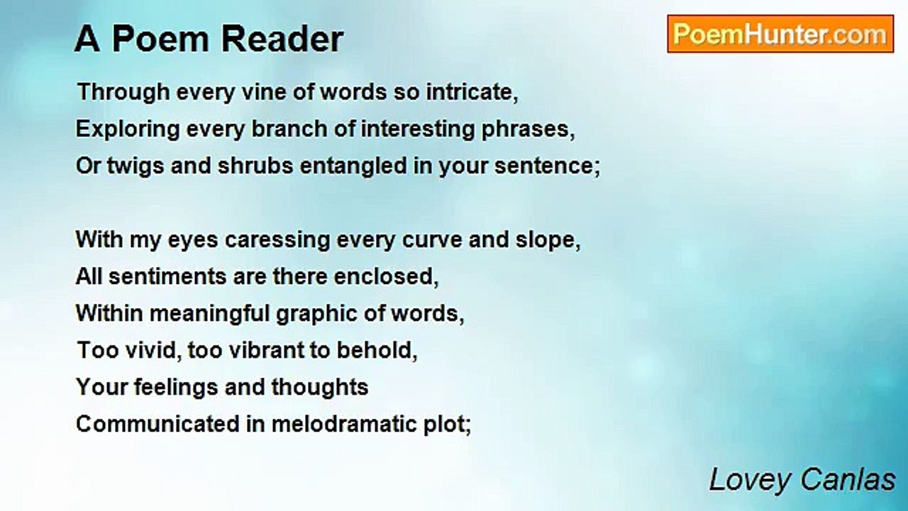 Lovey Canlas - A Poem Reader