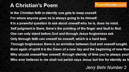 Jerry Behr Number 2 - A Christian's Poem