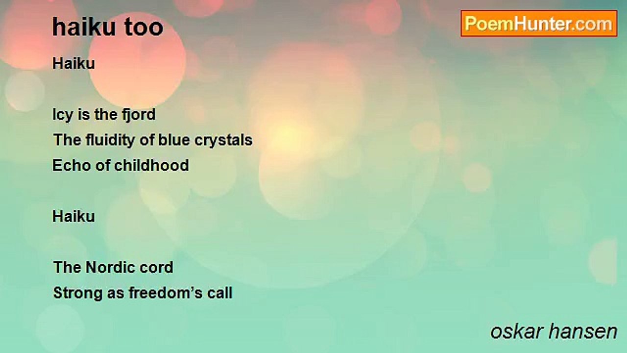 oskar hansen - haiku too