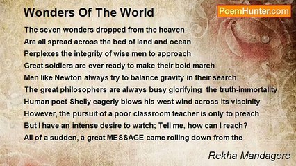 Rekha Mandagere - Wonders Of The World