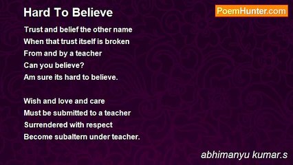 abhimanyu kumar.s - Hard To Believe