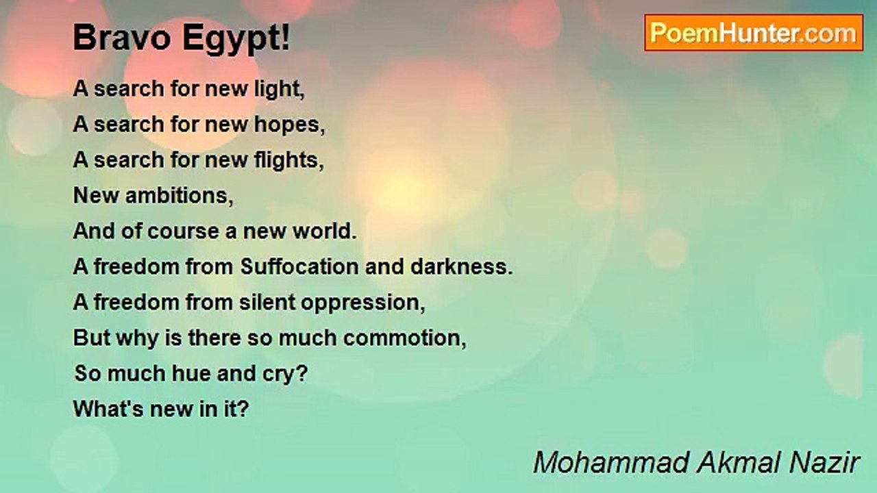 Mohammad Akmal Nazir - Bravo Egypt!