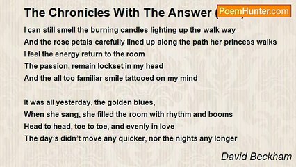 David Beckham - The Chronicles With The Answer (Pt 1)