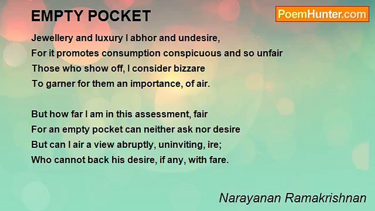 Narayanan Ramakrishnan - EMPTY POCKET