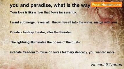 Vincent Silvertop - you and paradise, what is the way, space man.