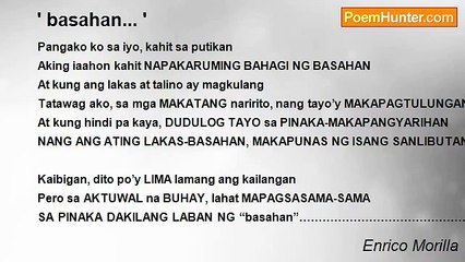 Enrico Morilla - ' basahan... '