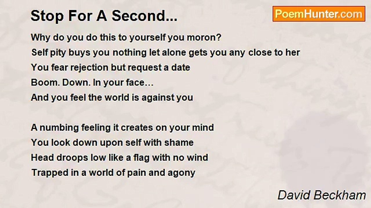 David Beckham - Stop For A Second...