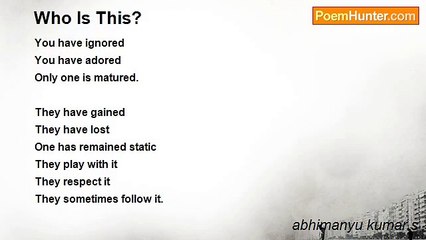 abhimanyu kumar.s - Who Is This?