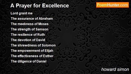 howard simon - A Prayer for Excellence