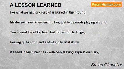 Suzae Chevalier - A LESSON LEARNED