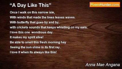 Anna Mae Angana - “A Day Like This”