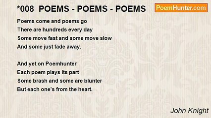 John Knight - *008  POEMS - POEMS - POEMS