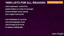 John Knight - *0009 LISTS FOR ALL REASONS