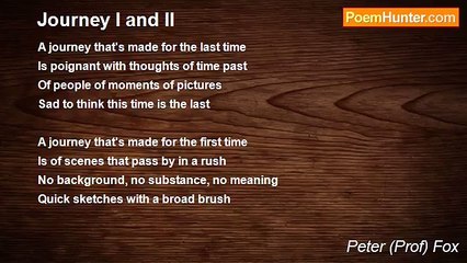 Peter (Prof) Fox - Journey I and II