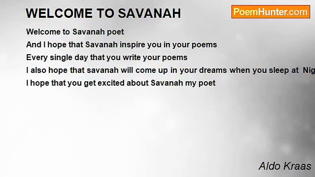 Aldo Kraas - WELCOME TO SAVANAH