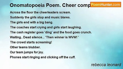 rebecca leonard - Onomatopoeia Poem. Cheer competition