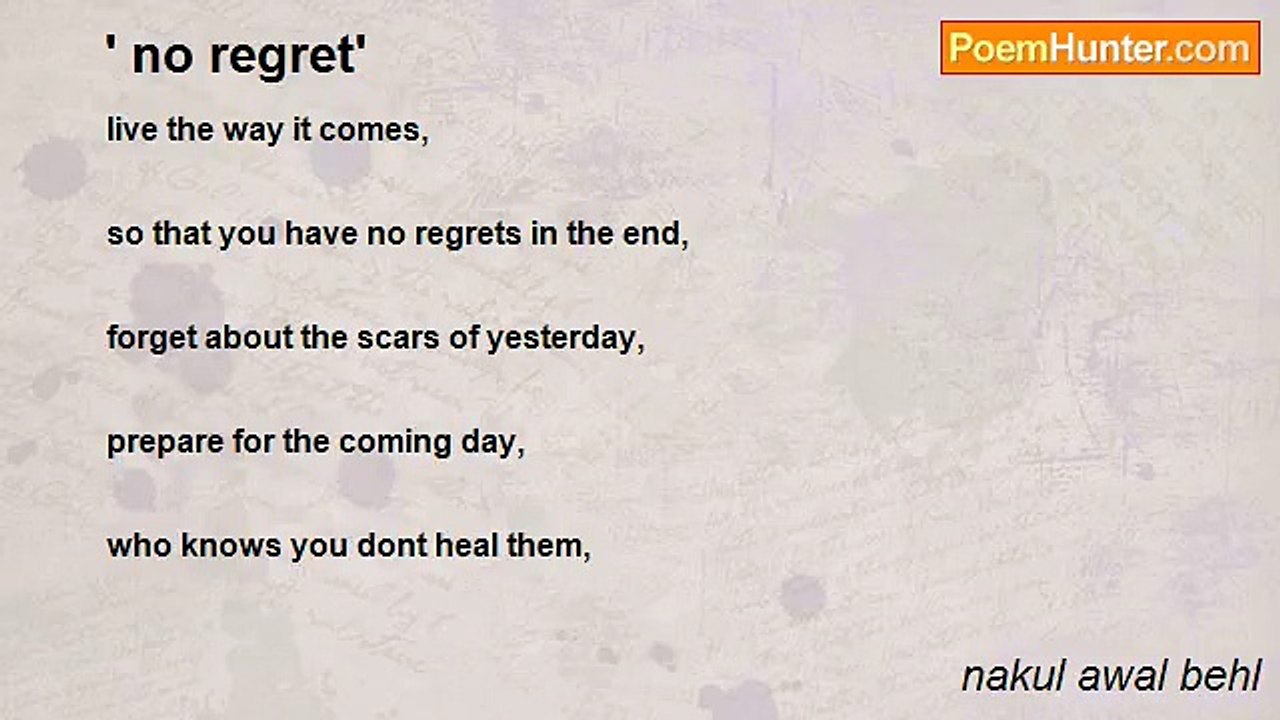 nakul awal behl - ' no regret'