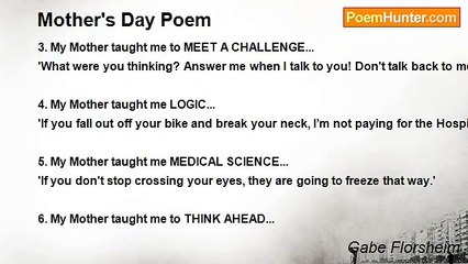 Gabe Florsheim - Mother's Day Poem