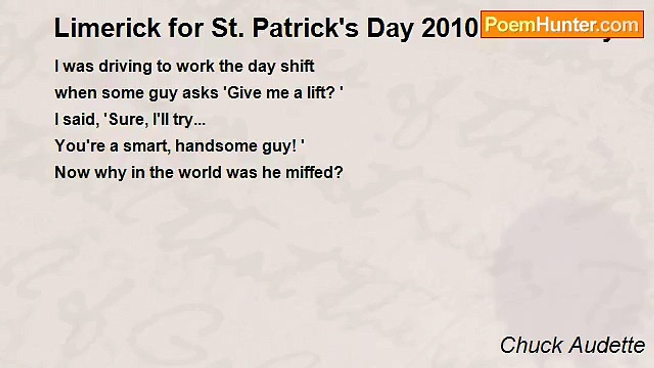 Chuck Audette - Limerick for St. Patrick's Day...