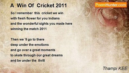 Thampi KEE - A  Win Of  Cricket 2011
