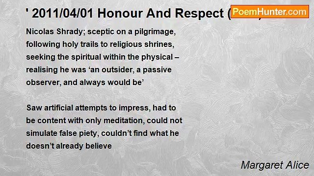Margaret Alice - ' 2011/04/01 Honour And Respect (Rev.)