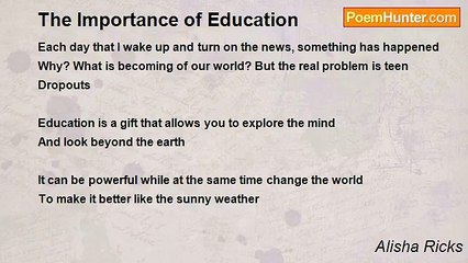 Alisha Ricks - The Importance of Education