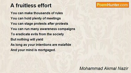 Mohammad Akmal Nazir - A fruitless effort