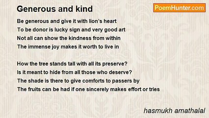 hasmukh amathalal - Generous and kind