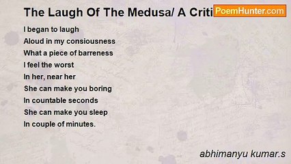 abhimanyu kumar.s - The Laugh Of The Medusa/ A Critical Class