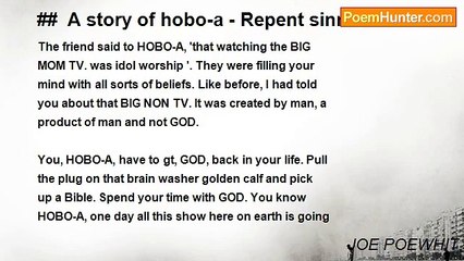 Joe PoeWhit - Hobo-A's Redemption Story
