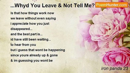 iron panda 23 - ...Whyd You Leave & Not Tell Me? ? ? ...