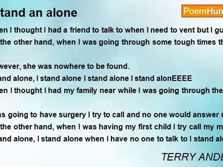 TERRY ANDERSON - I stand an alone
