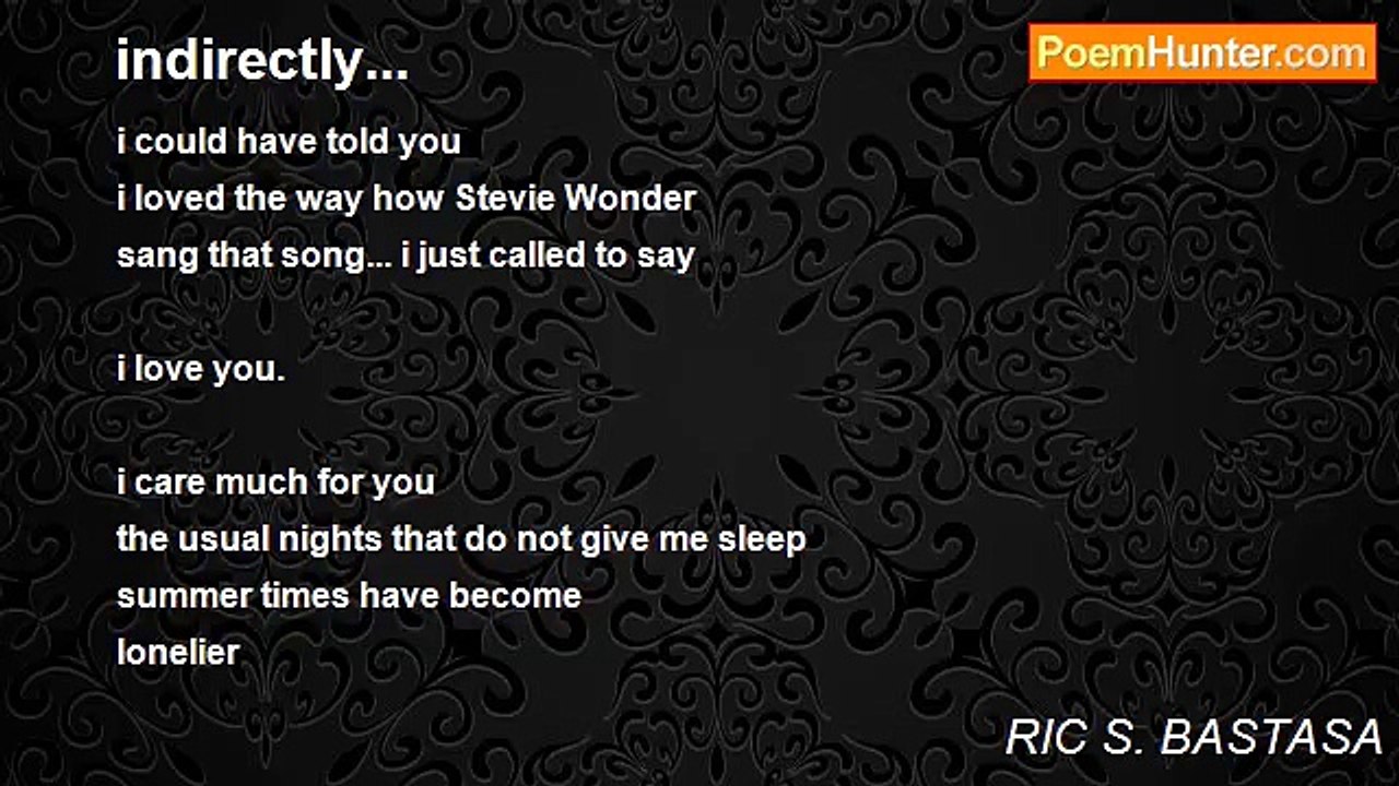RIC S. BASTASA - indirectly...