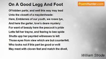 William Strode - On A Good Legg And Foot