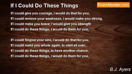 B.J. Ayers - If I Could Do These Things