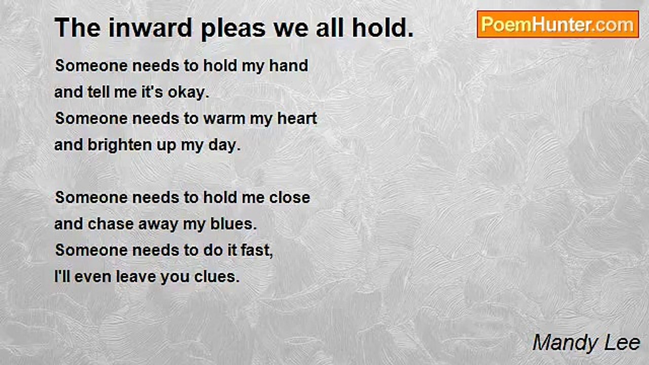 Mandy Lee - The inward pleas we all hold.