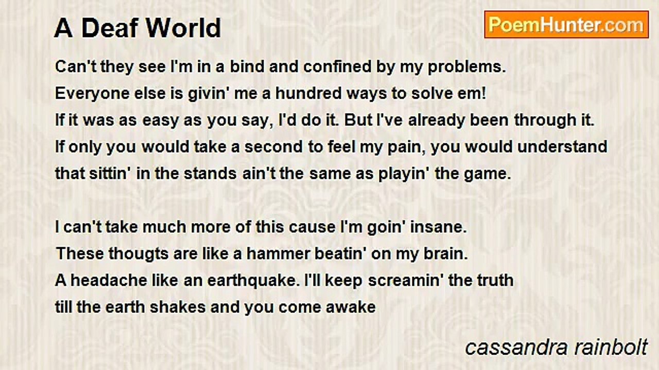 cassandra rainbolt - A Deaf World