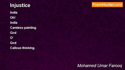 Mohamed Umar Farooq - Injustice