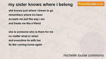 michelle louise commons - my sister knows where i belong