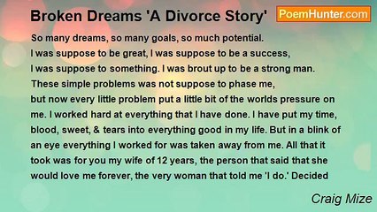 Craig Mize - Broken Dreams 'A Divorce Story'