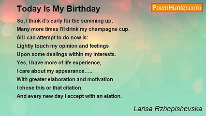 Larisa Rzhepishevska - Today Is My Birthday