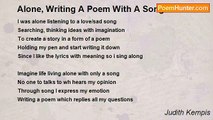 Judith Kempis - Alone, Writing A Poem With A Song
